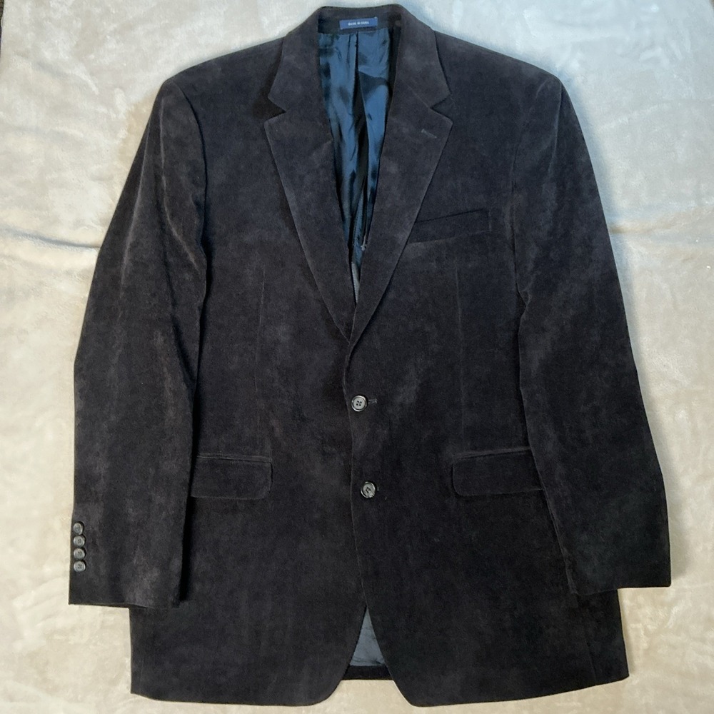Ralph Ralph Lauren Men's Corduroy Blazer Jacket‎ 44 L Black Preppy Old Money